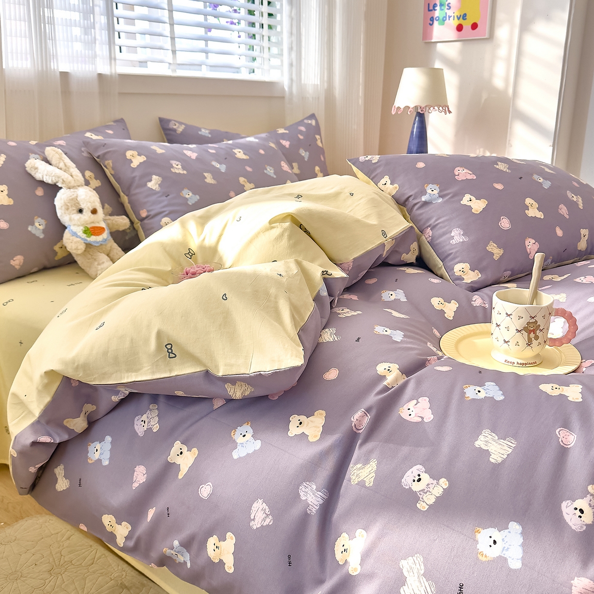 91家纺网 家纺一手货源 找家纺 DoDo 兜兜 2026春夏新款全棉纯棉可爱卡通四件套 动物方舟