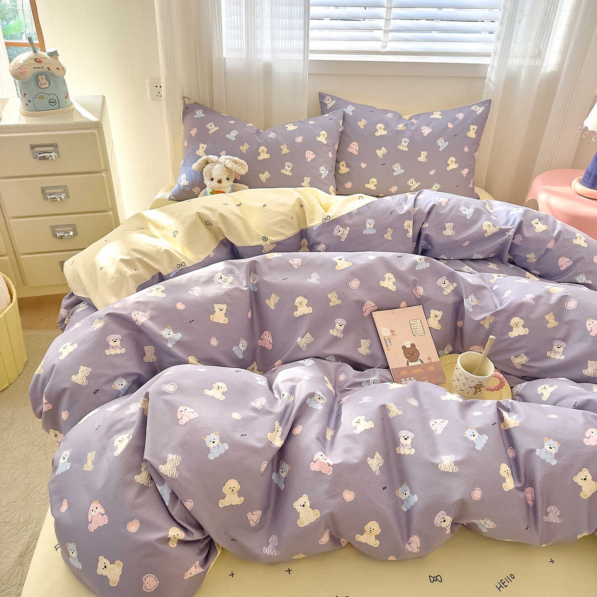 91家纺网 家纺一手货源 找家纺 DoDo 兜兜 2026春夏新款全棉纯棉可爱卡通四件套 动物方舟