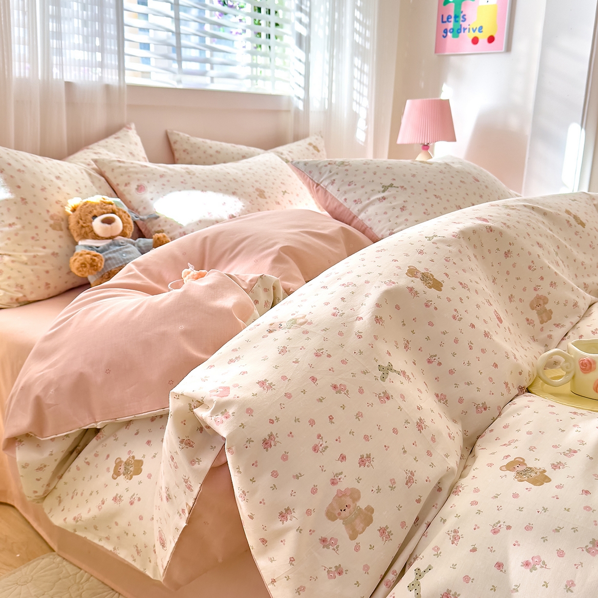 DoDo 兜兜 2026春夏新款全棉纯棉可爱卡通四件套 软软熊与欢欢狗