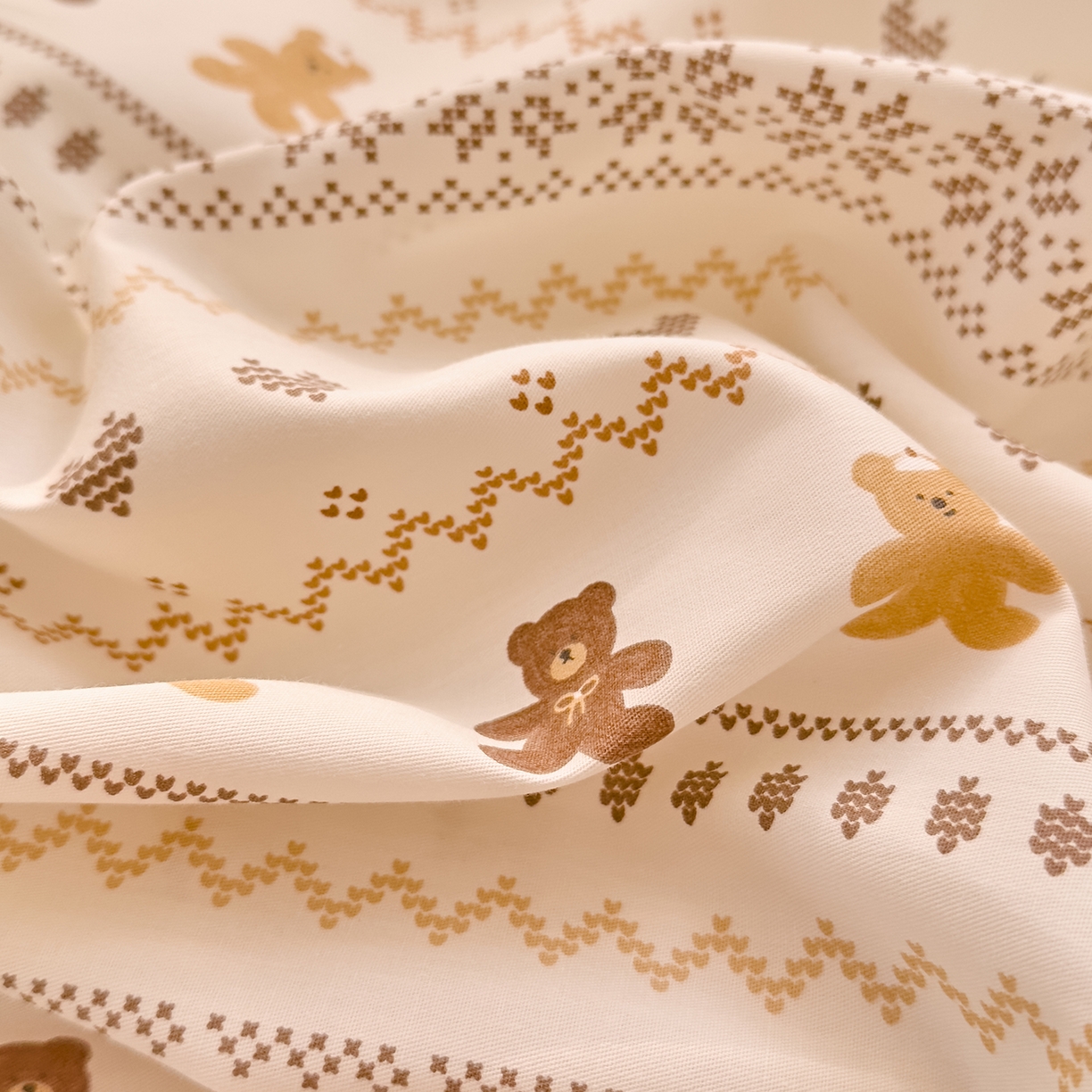 91家纺网 家纺一手货源 找家纺 DoDo 兜兜 2026春夏新款全棉纯棉可爱卡通四件套 费尔岛小熊