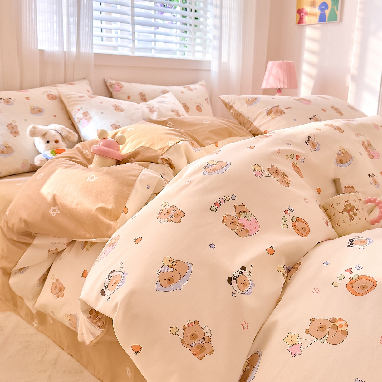 DoDo 兜兜 2026春夏新款全棉纯棉可爱卡通四件套 熊猫卡皮