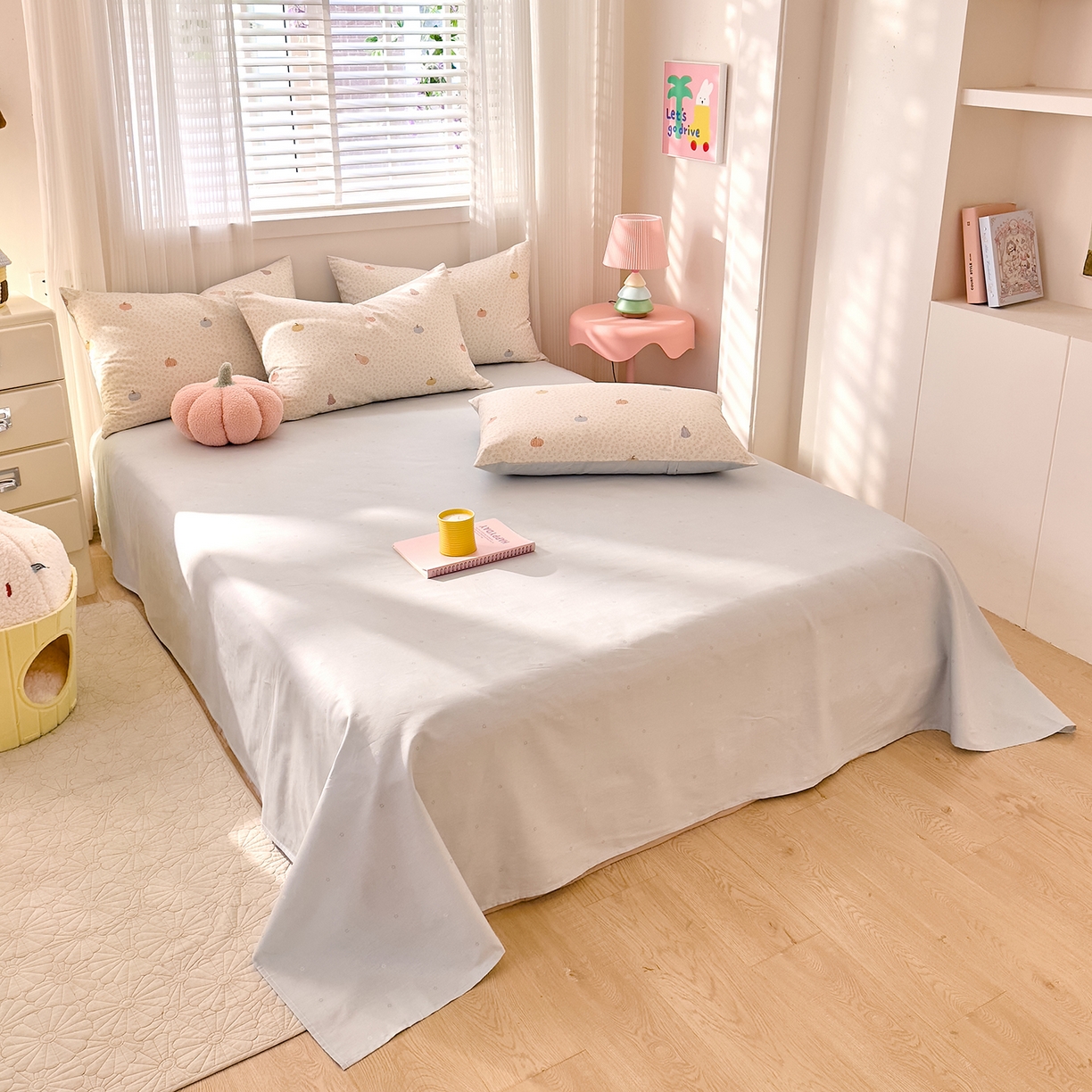 91家纺网 家纺一手货源 找家纺 DoDo 兜兜 2026春夏新款全棉纯棉可爱卡通四件套 小福瓜