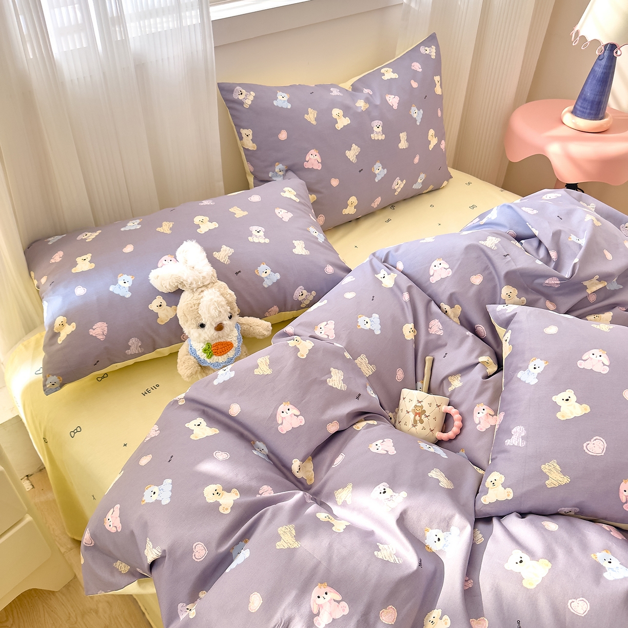 91家纺网 家纺一手货源 找家纺 DoDo 兜兜 2026春夏新款全棉纯棉可爱卡通四件套 动物方舟