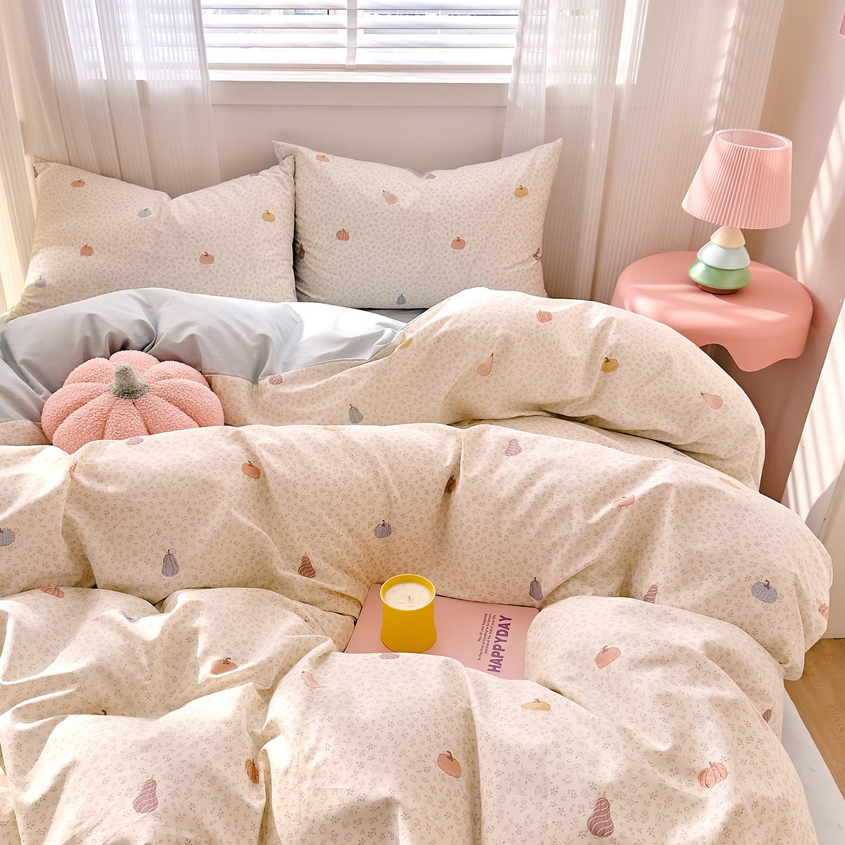 91家纺网 家纺一手货源 找家纺 DoDo 兜兜 2026春夏新款全棉纯棉可爱卡通四件套 小福瓜