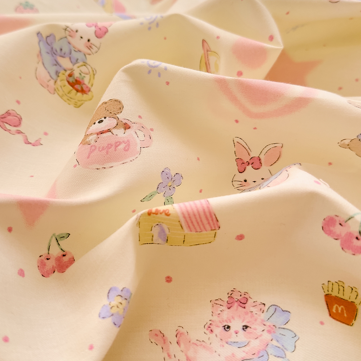 91家纺网 家纺一手货源 找家纺 DoDo 兜兜 2026春夏新款全棉纯棉可爱卡通四件套 星星兔的梦境