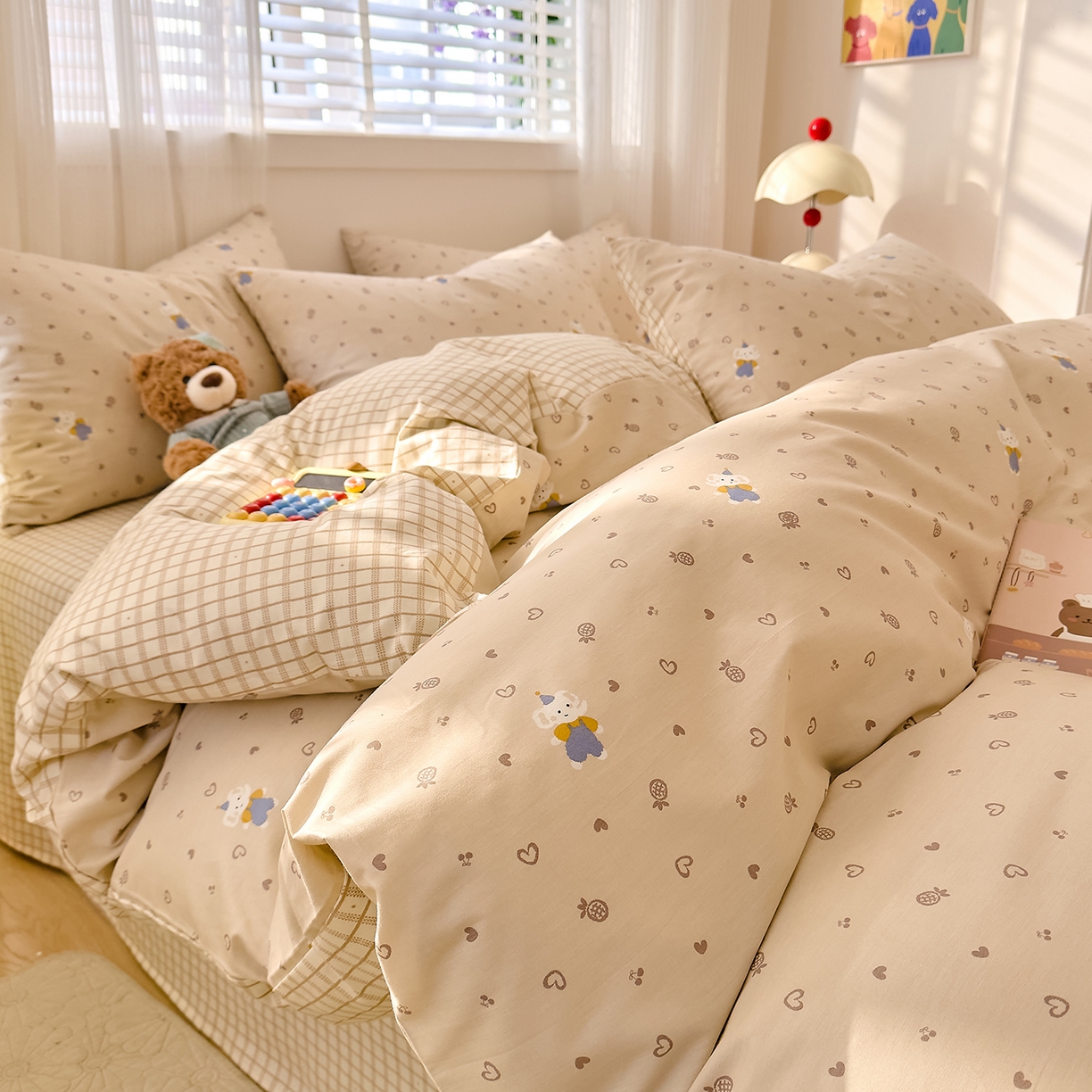 DoDo 兜兜 2026春夏新款全棉纯棉可爱卡通四件套 跳跳象