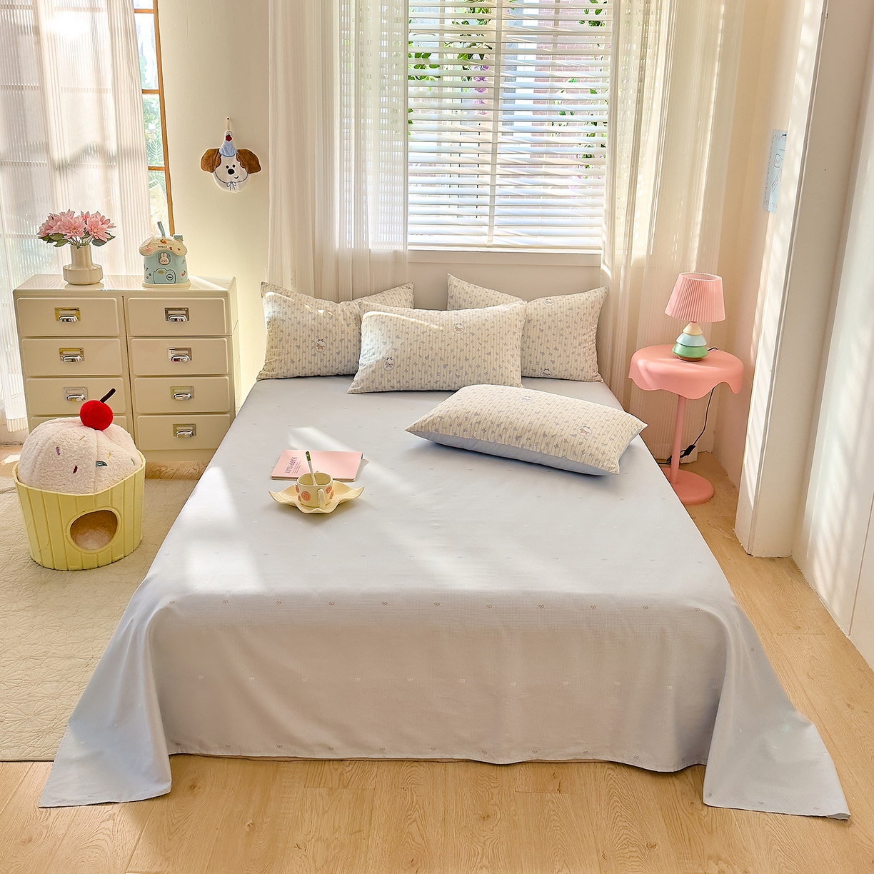 91家纺网 家纺一手货源 找家纺 DoDo 兜兜 2026春夏新款全棉纯棉可爱卡通四件套 云朵小飞马