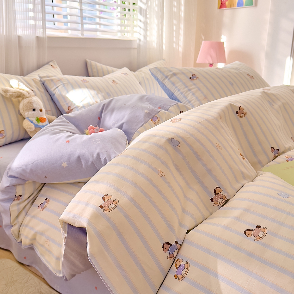 DoDo 兜兜 2026春夏新款全棉纯棉可爱卡通四件套 旋转木马之恋