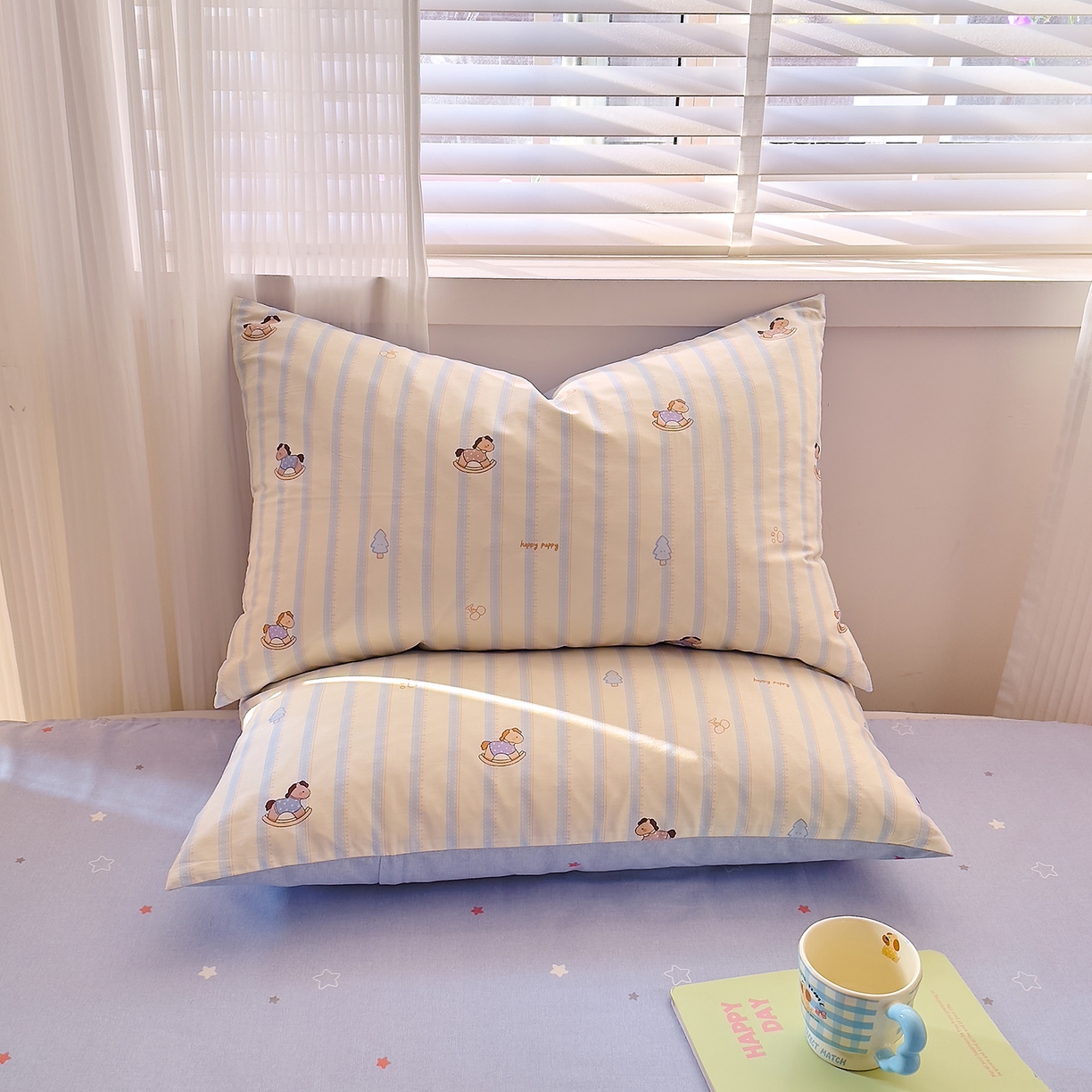 91家纺网 家纺一手货源 找家纺 DoDo 兜兜 2026春夏新款全棉纯棉可爱卡通四件套 旋转木马之恋