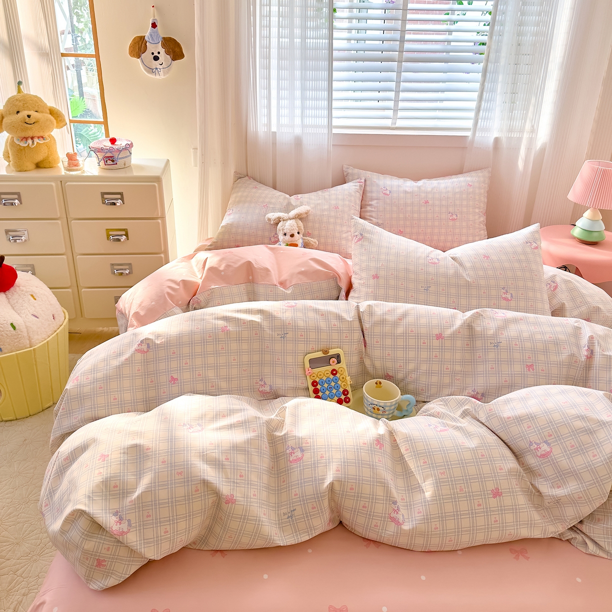 91家纺网 家纺一手货源 找家纺 DoDo 兜兜 2026春夏新款全棉纯棉可爱卡通四件套 小马哒哒