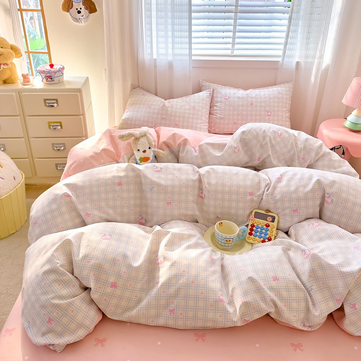 91家纺网 家纺一手货源 找家纺 DoDo 兜兜 2026春夏新款全棉纯棉可爱卡通四件套 小马哒哒