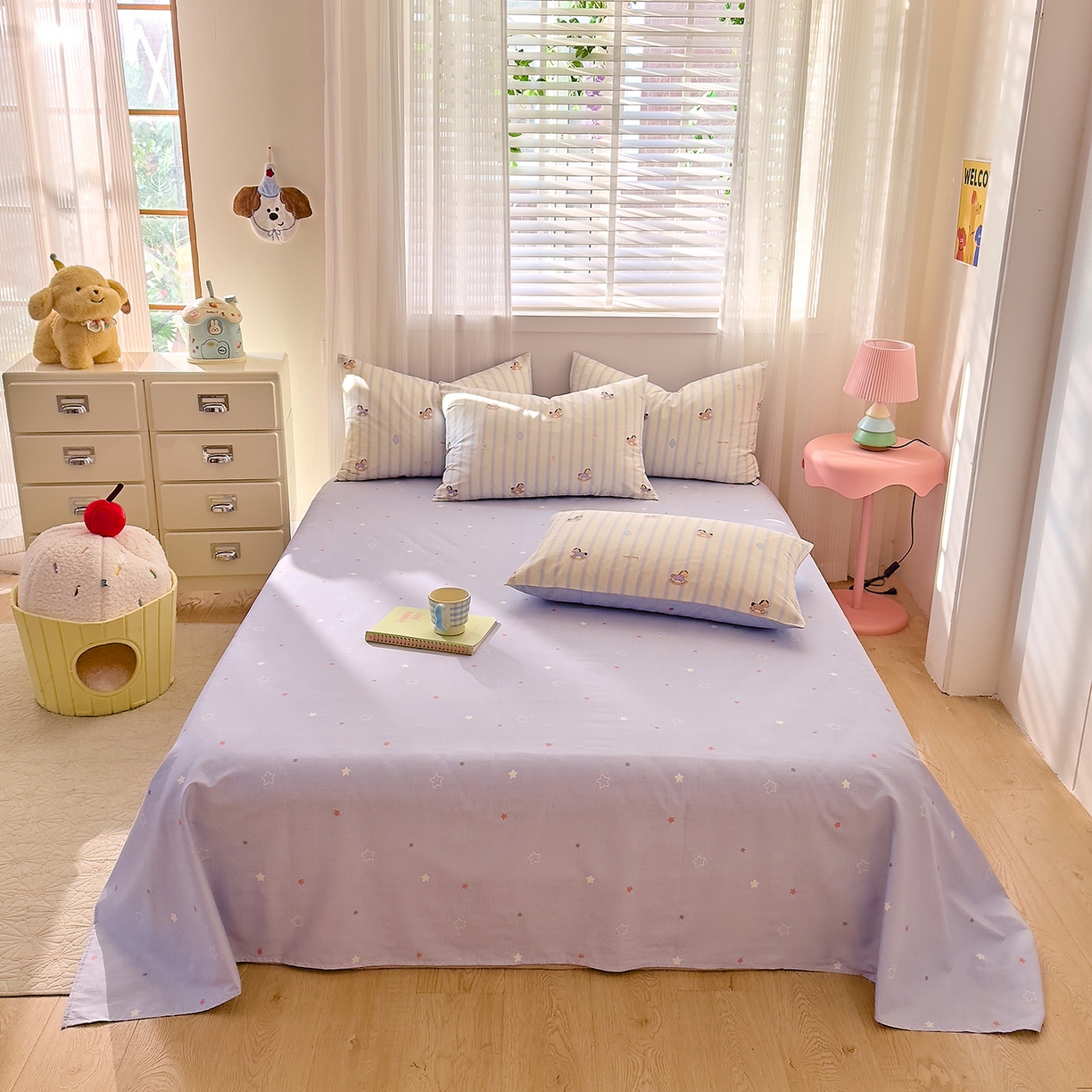 91家纺网 家纺一手货源 找家纺 DoDo 兜兜 2026春夏新款全棉纯棉可爱卡通四件套 旋转木马之恋