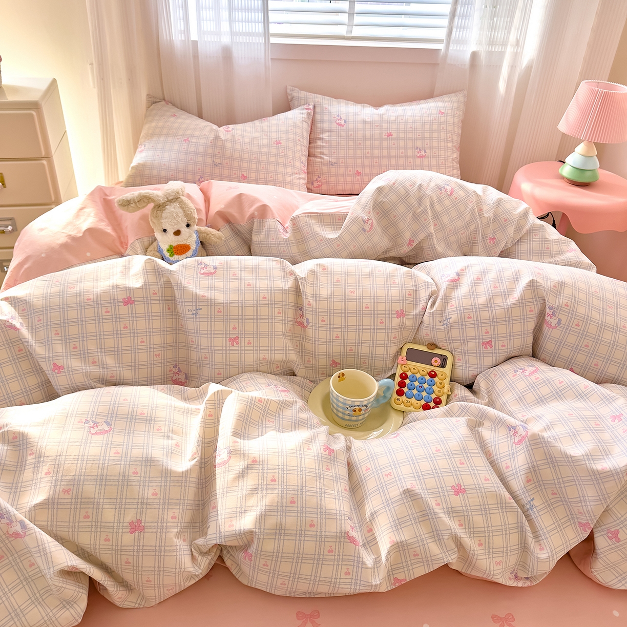 91家纺网 家纺一手货源 找家纺 DoDo 兜兜 2026春夏新款全棉纯棉可爱卡通四件套 小马哒哒