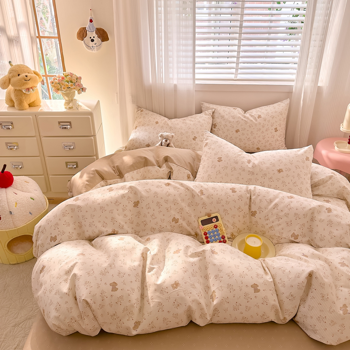 91家纺网 家纺一手货源 找家纺 DoDo 兜兜 2026春夏新款全棉纯棉可爱卡通四件套 森林熊崽崽