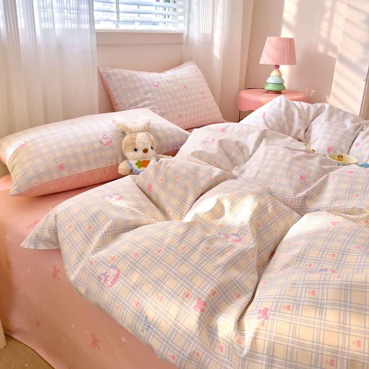 91家纺网 家纺一手货源 找家纺 DoDo 兜兜 2026春夏新款全棉纯棉可爱卡通四件套 小马哒哒