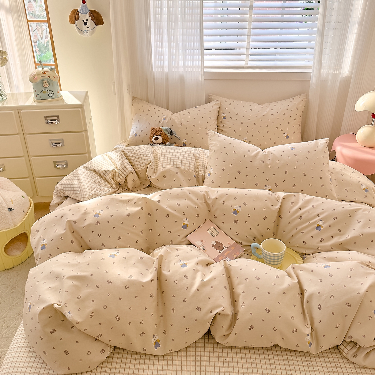 91家纺网 家纺一手货源 找家纺 DoDo 兜兜 2026春夏新款全棉纯棉可爱卡通四件套 跳跳象