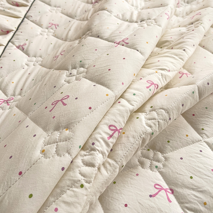 91家纺网 家纺一手货源 找家纺 优家居 2026新款精仿棉夹棉床裙三件套水洗棉韩版公主风花边床裙直播外贸定制 潘多拉-米