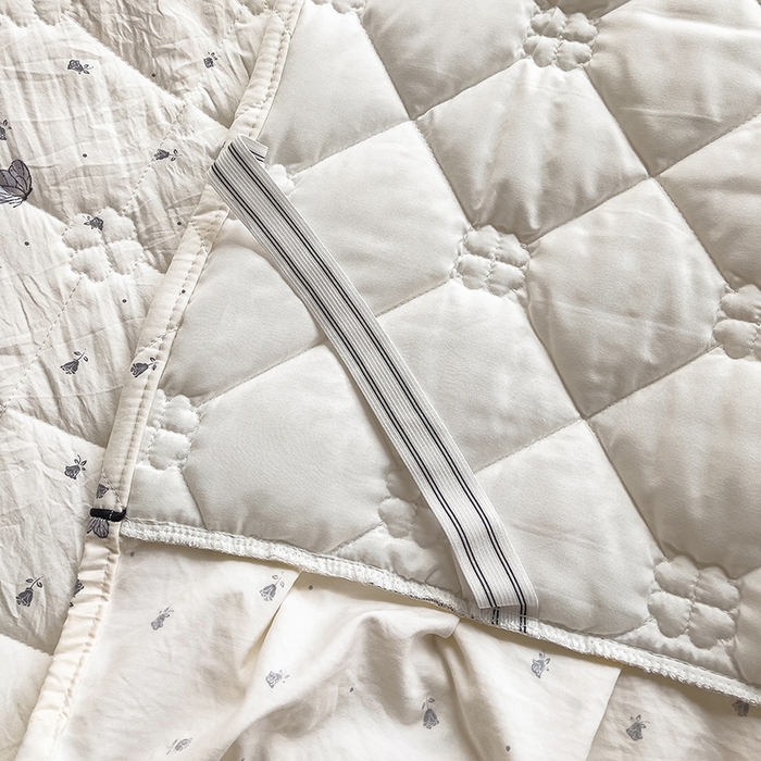 91家纺网 家纺一手货源 找家纺 优家居 2026新款精仿棉夹棉床裙三件套水洗棉韩版公主风花边床裙直播外贸定制 蝶舞翩翩