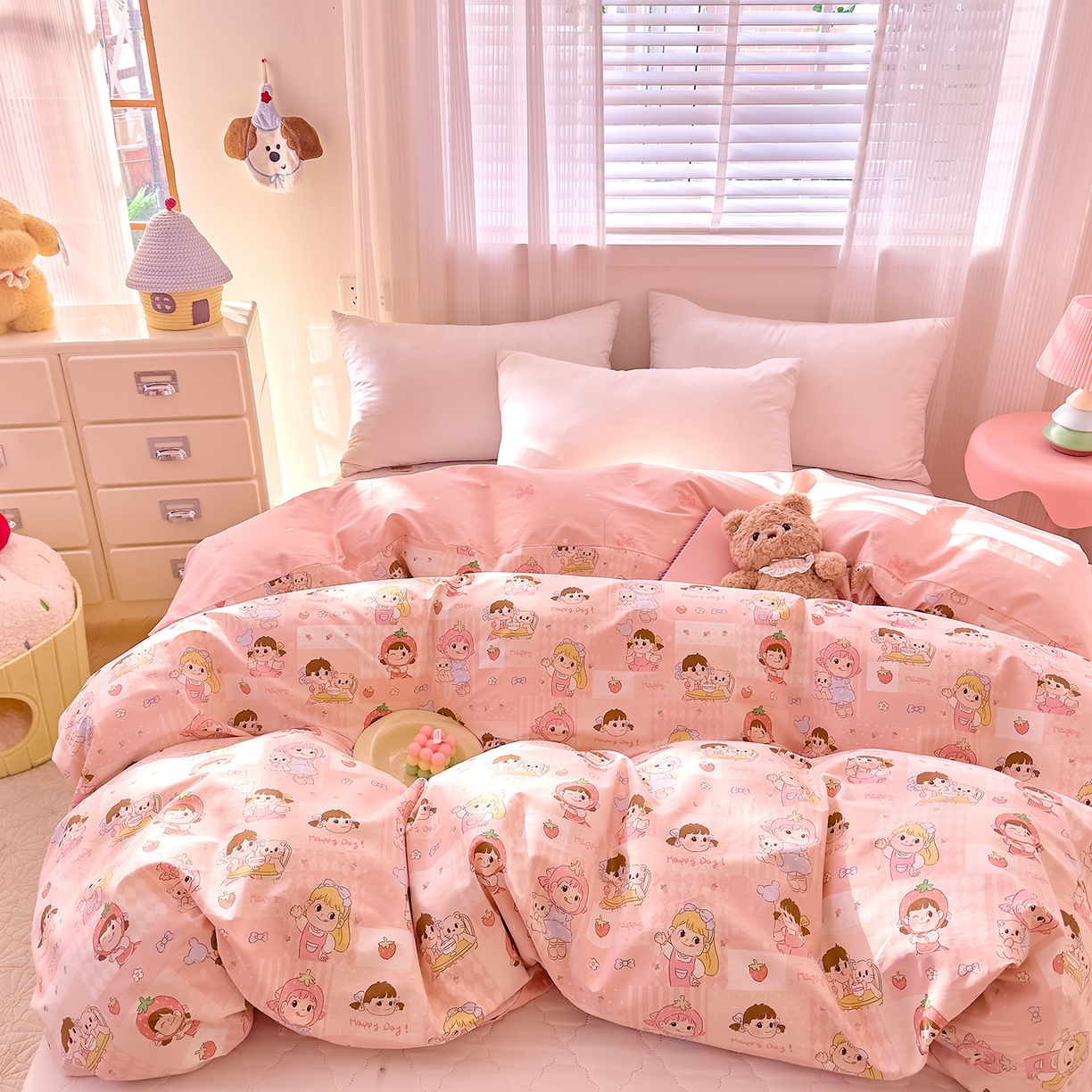 91家纺网 家纺一手货源 找家纺 （总）DoDo 兜兜 2026年全棉纯棉可爱卡通单被套 被套单件