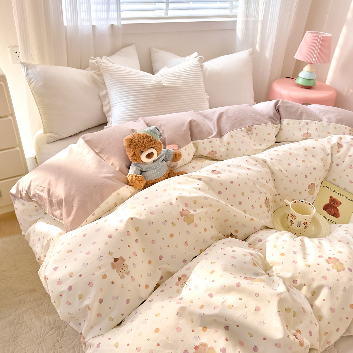 91家纺网 家纺一手货源 找家纺 DoDo 兜兜 2026年全棉纯棉可爱卡通单被套 被套单件 圆滚滚的梦