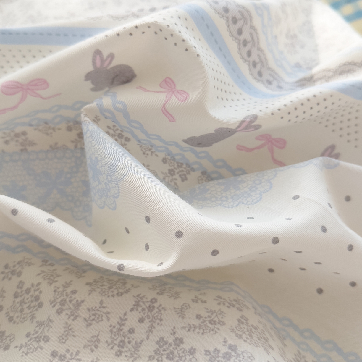 91家纺网 家纺一手货源 找家纺 DoDo 兜兜 2026年全棉纯棉可爱卡通单被套 被套单件 薄荷小兔