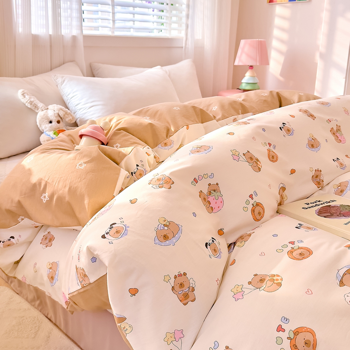 91家纺网 家纺一手货源 找家纺 DoDo 兜兜 2026年全棉纯棉可爱卡通单被套 被套单件 熊猫卡皮