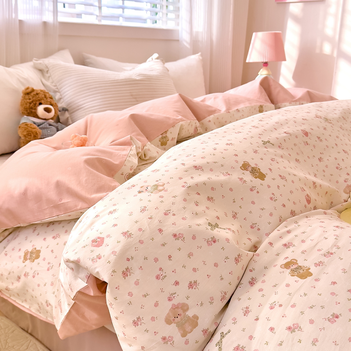 91家纺网 家纺一手货源 找家纺 DoDo 兜兜 2026年全棉纯棉可爱卡通单被套 被套单件 软软熊与欢欢狗