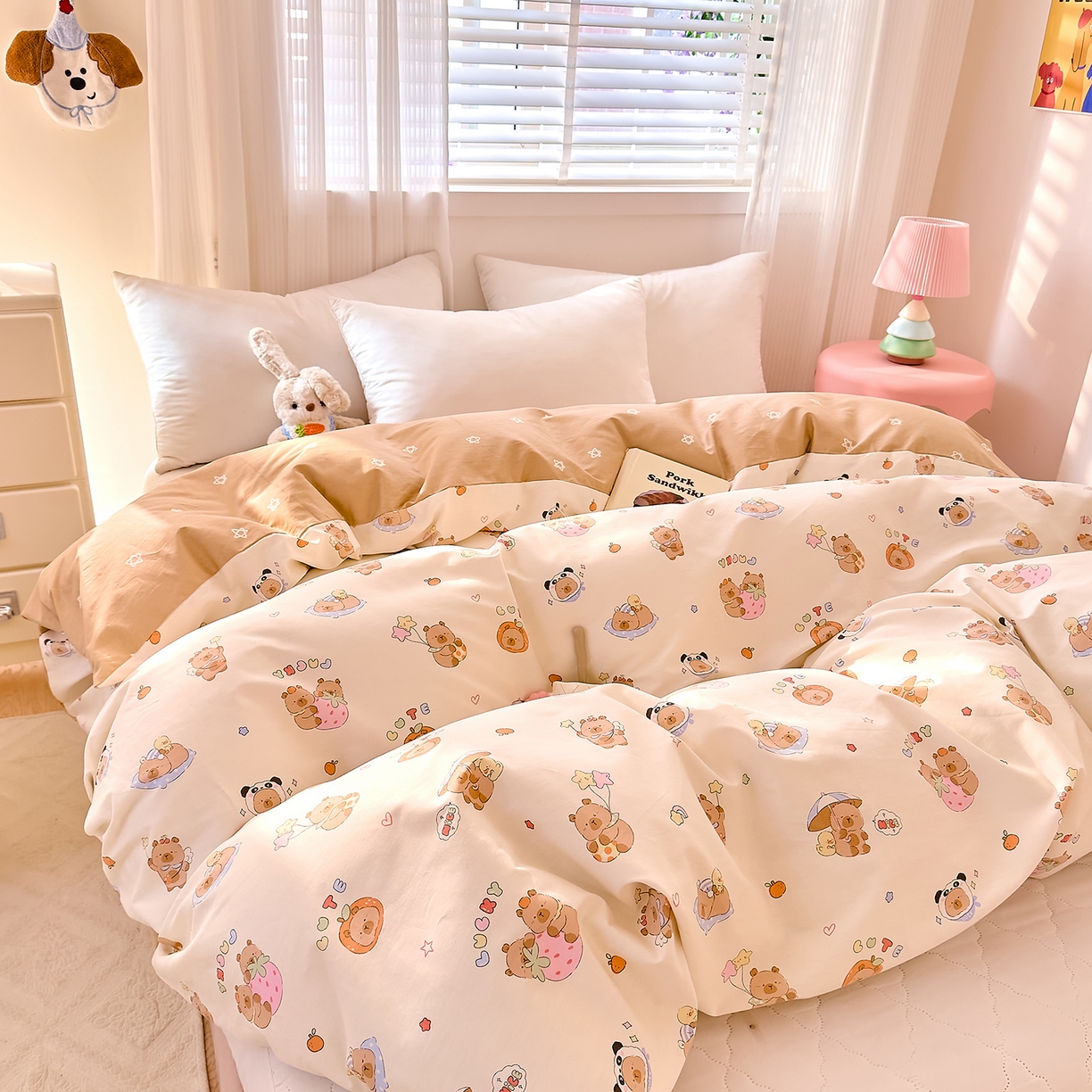 91家纺网 家纺一手货源 找家纺 DoDo 兜兜 2026年全棉纯棉可爱卡通单被套 被套单件 熊猫卡皮