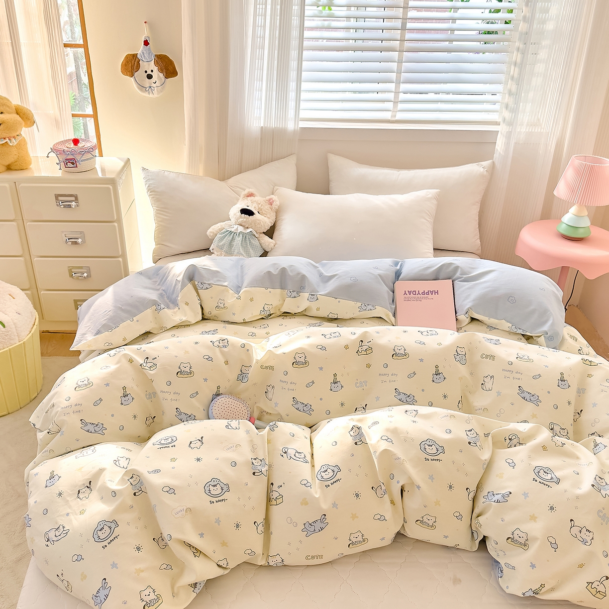 DoDo 兜兜 2026年全棉纯棉可爱卡通单被套 被套单件 机灵猫