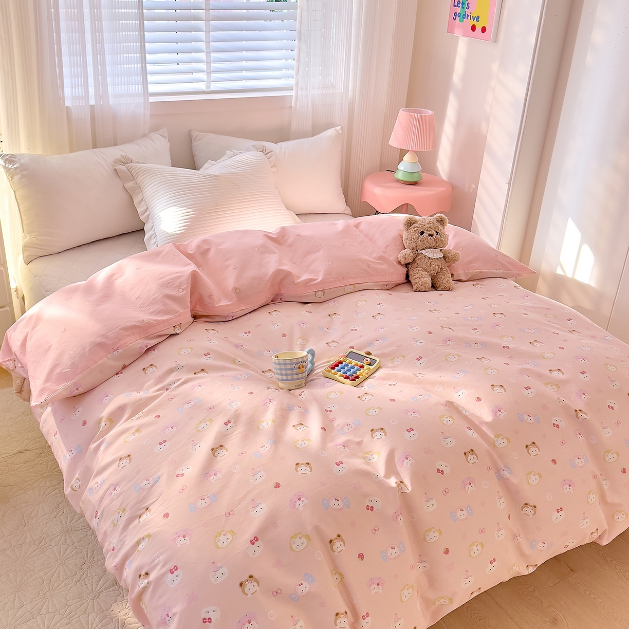 91家纺网 家纺一手货源 找家纺 DoDo 兜兜 2026年全棉纯棉可爱卡通单被套 被套单件 甜酱小猫