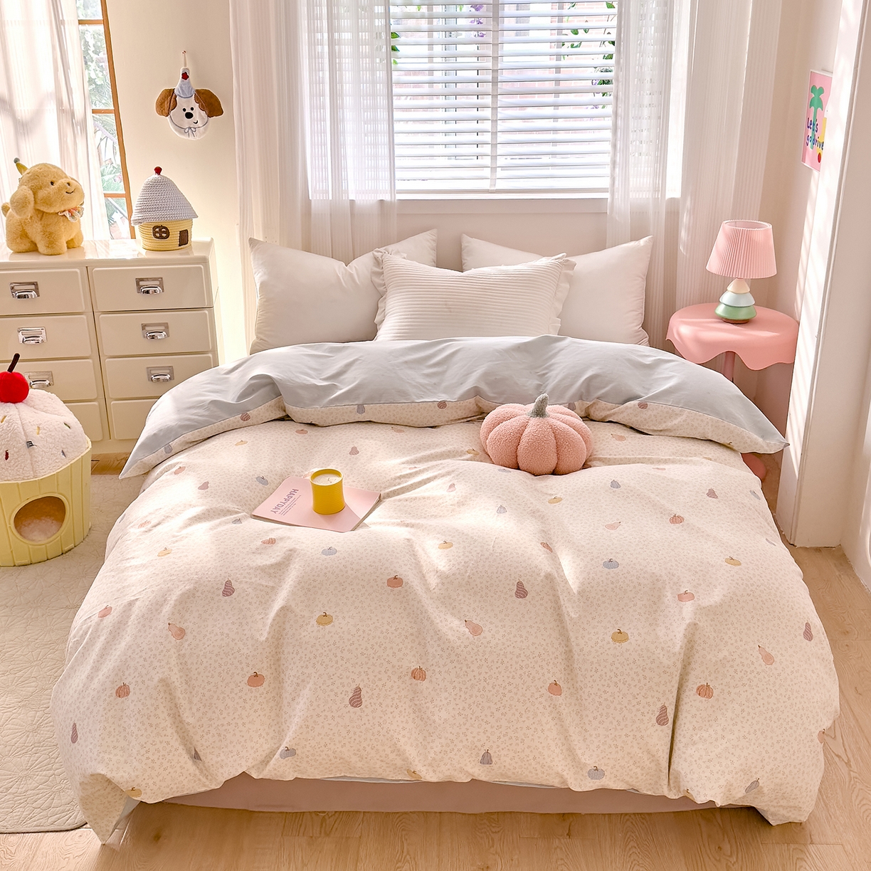 91家纺网 家纺一手货源 找家纺 DoDo 兜兜 2026年全棉纯棉可爱卡通单被套 被套单件 小福瓜