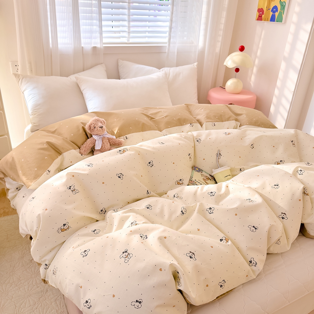 91家纺网 家纺一手货源 找家纺 DoDo 兜兜 2026年全棉纯棉可爱卡通单被套 被套单件 点点小狗