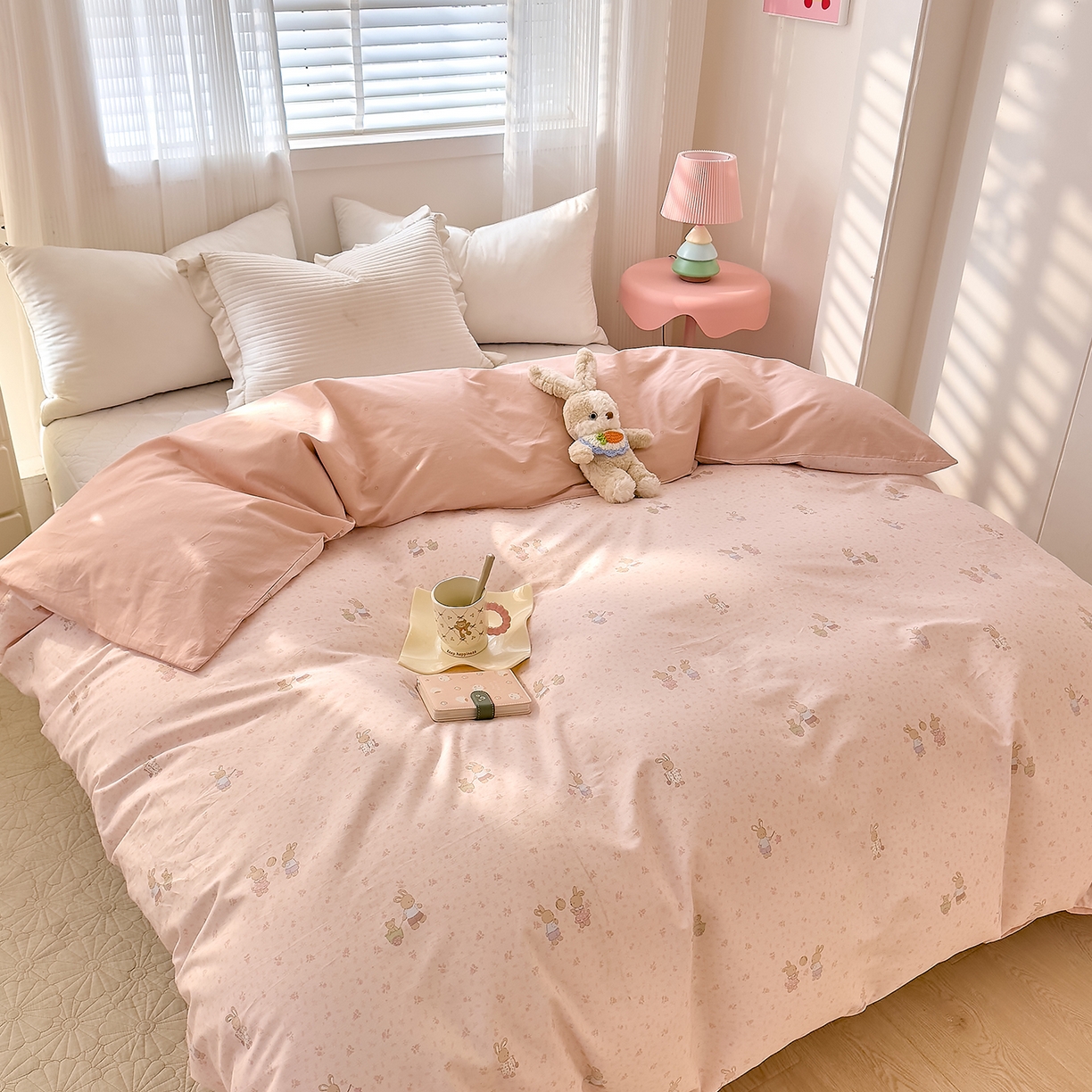 91家纺网 家纺一手货源 找家纺 DoDo 兜兜 2026年全棉纯棉可爱卡通单被套 被套单件 早安跳跳兔