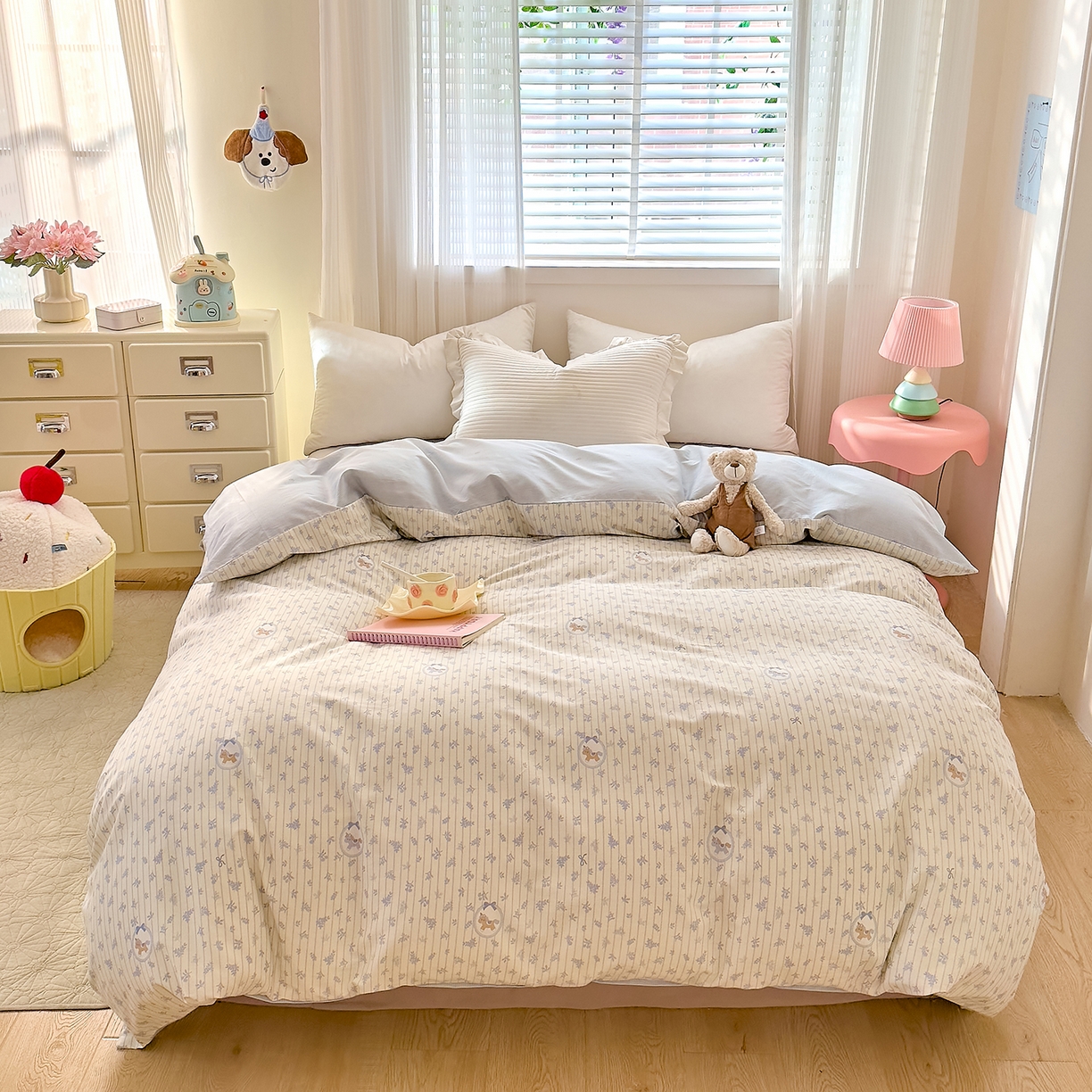 91家纺网 家纺一手货源 找家纺 DoDo 兜兜 2026年全棉纯棉可爱卡通单被套 被套单件 云朵小飞马