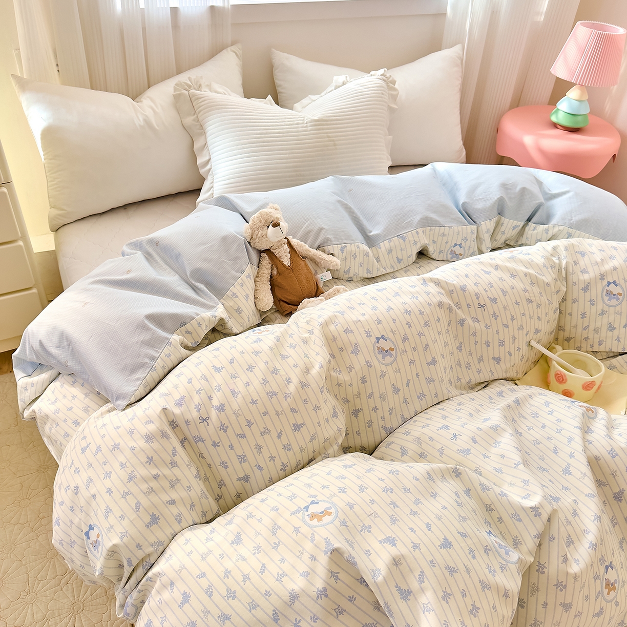 91家纺网 家纺一手货源 找家纺 DoDo 兜兜 2026年全棉纯棉可爱卡通单被套 被套单件 云朵小飞马