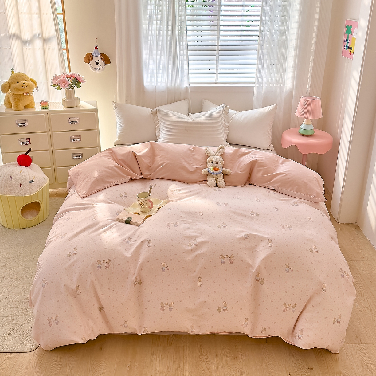 91家纺网 家纺一手货源 找家纺 DoDo 兜兜 2026年全棉纯棉可爱卡通单被套 被套单件 早安跳跳兔