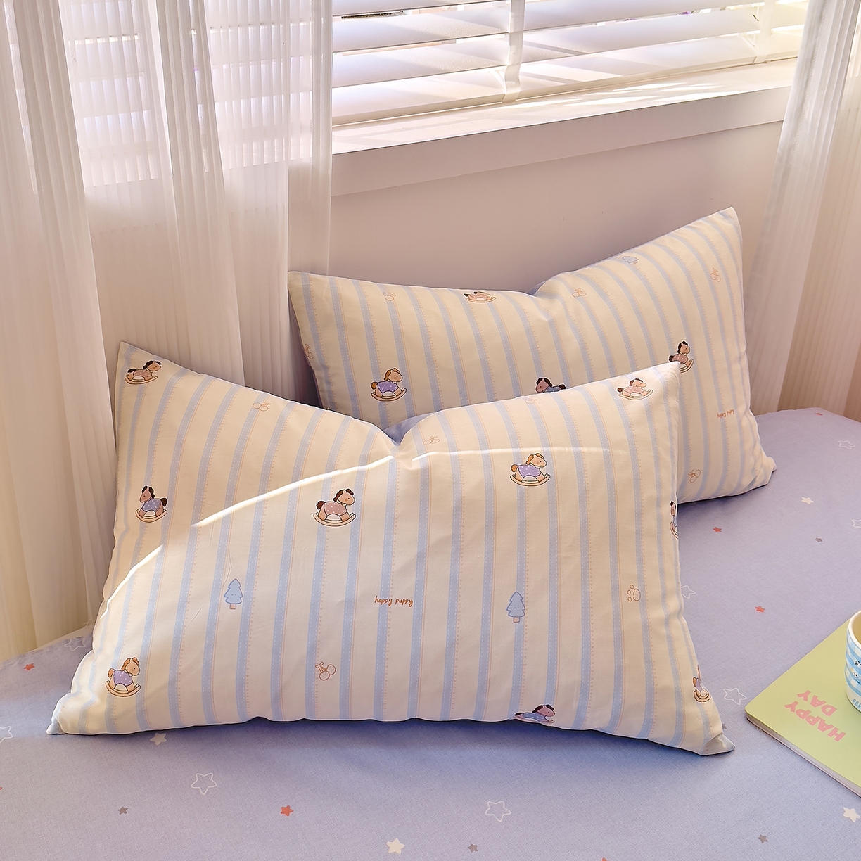 91家纺网 家纺一手货源 找家纺 DoDo 兜兜 2026年全棉纯棉可爱卡通单被套 被套单件 旋转木马之恋