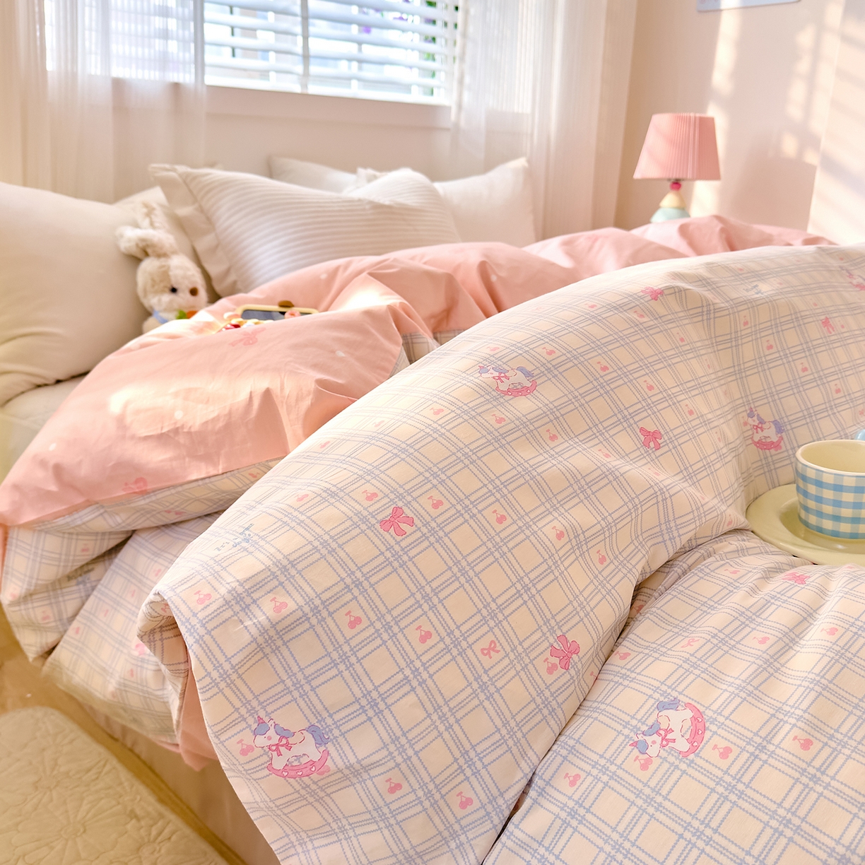 91家纺网 家纺一手货源 找家纺 DoDo 兜兜 2026年全棉纯棉可爱卡通单被套 被套单件 小马哒哒