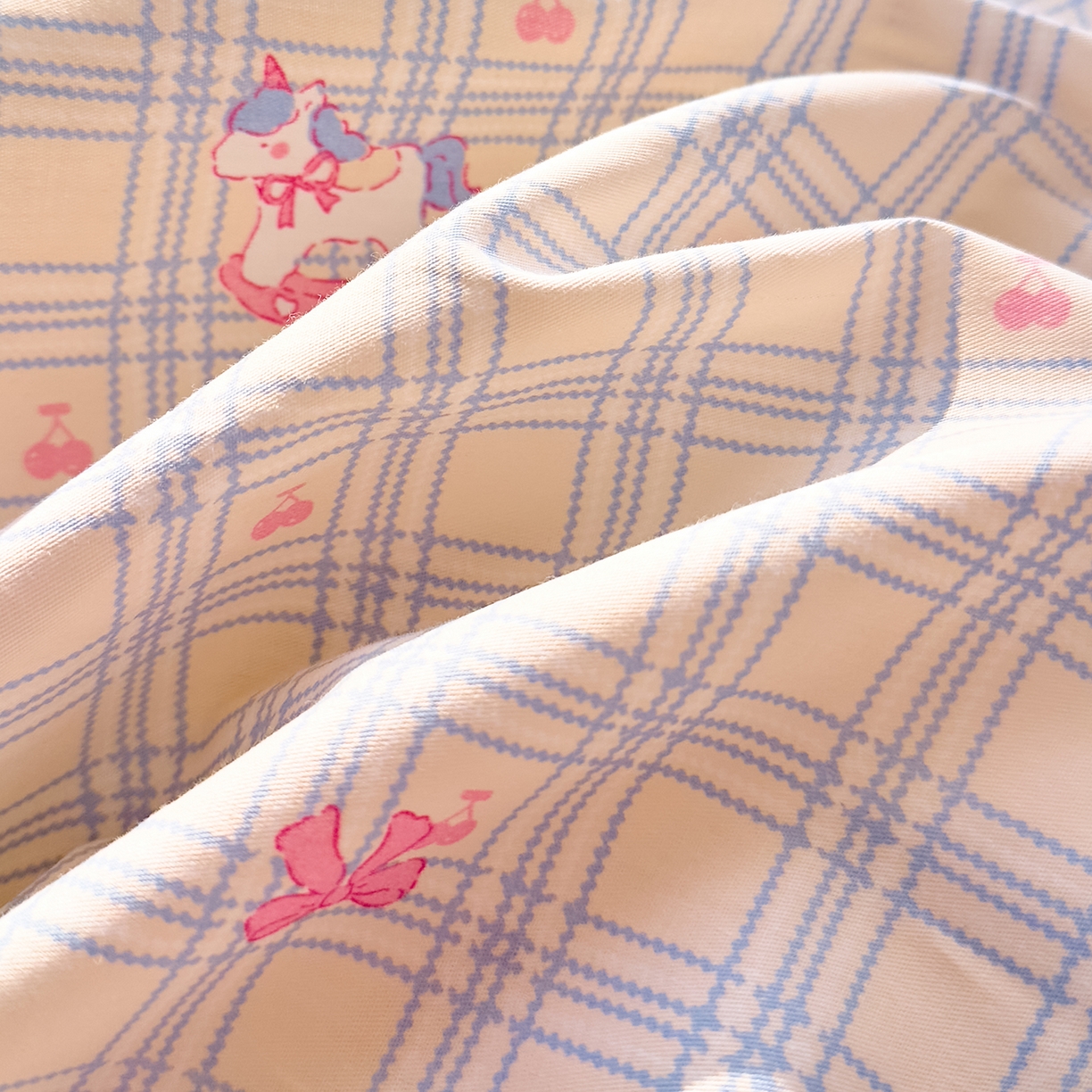 91家纺网 家纺一手货源 找家纺 DoDo 兜兜 2026年全棉纯棉可爱卡通单被套 被套单件 小马哒哒