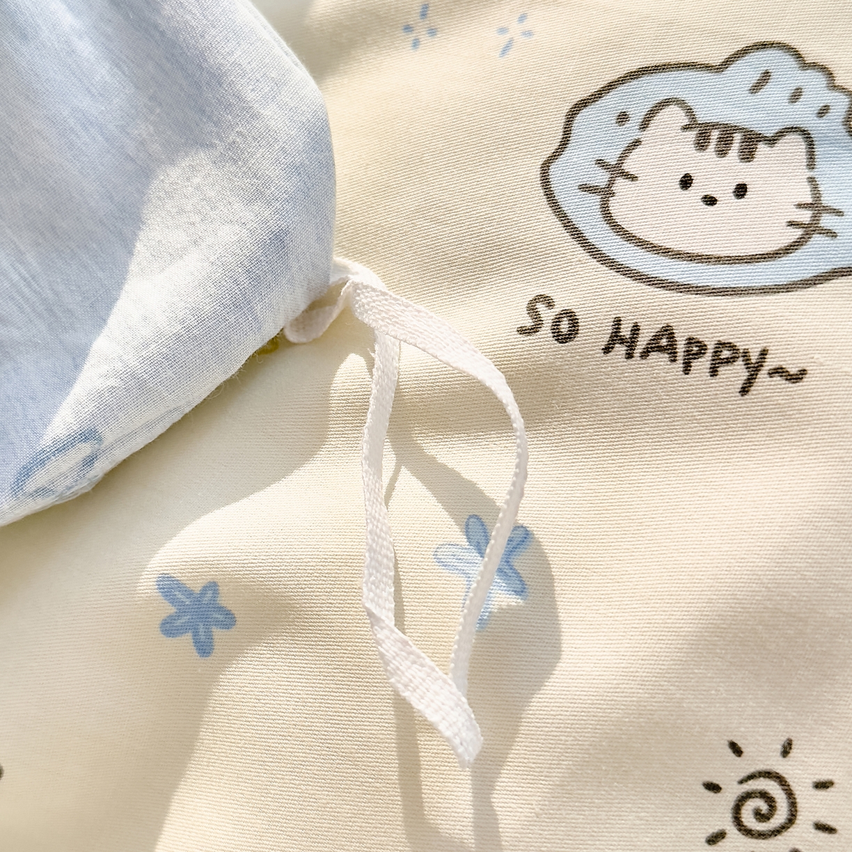 91家纺网 家纺一手货源 找家纺 DoDo 兜兜 2026年全棉纯棉可爱卡通单被套 被套单件 机灵猫