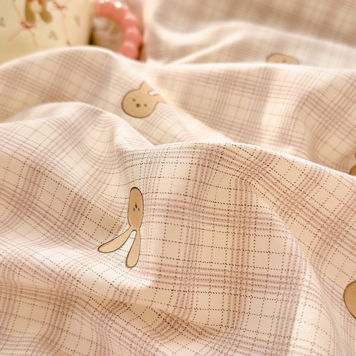 91家纺网 家纺一手货源 找家纺 DoDo 兜兜 2026年全棉纯棉可爱卡通单被套 被套单件 棉花糖兔兔