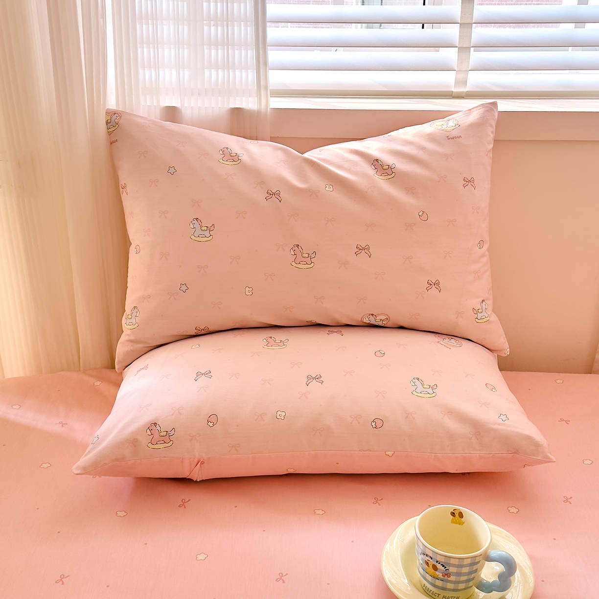 91家纺网 家纺一手货源 找家纺 DoDo 兜兜 2026年全棉纯棉可爱卡通单被套 被套单件 草莓小马-粉