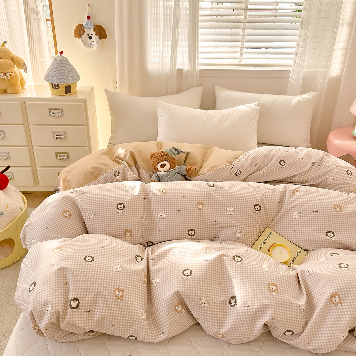 DoDo 兜兜 2026年全棉纯棉可爱卡通单被套 被套单件 麦克狮