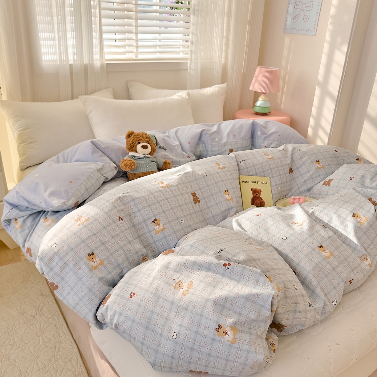 91家纺网 家纺一手货源 找家纺 DoDo 兜兜 2026年全棉纯棉可爱卡通单被套 被套单件 熊抱阳光