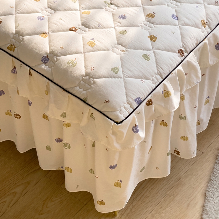 91家纺网 家纺一手货源 找家纺 （总）优家居工厂店 2026新款精仿棉夹棉床裙四件套水洗棉韩版公主风花边床裙被套直播外贸定制