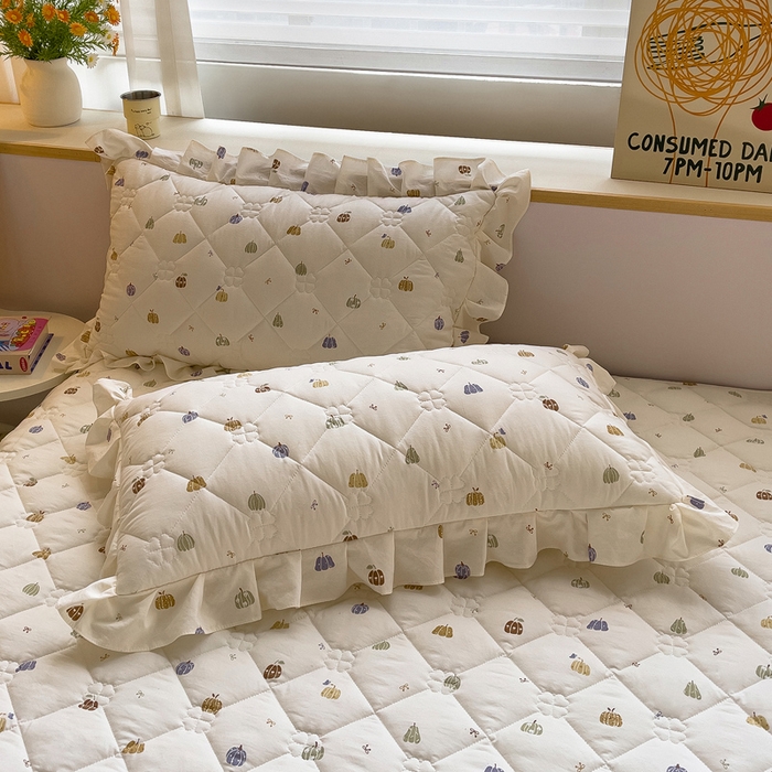 91家纺网 家纺一手货源 找家纺 （总）优家居工厂店 2026新款精仿棉夹棉床裙四件套水洗棉韩版公主风花边床裙被套直播外贸定制