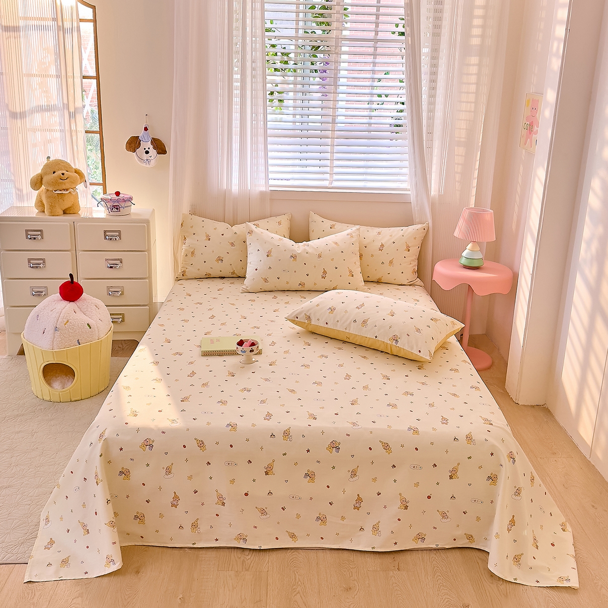 91家纺网 家纺一手货源 找家纺 （总）DoDo 兜兜 2026年全棉纯棉可爱卡通单床单 床单单件