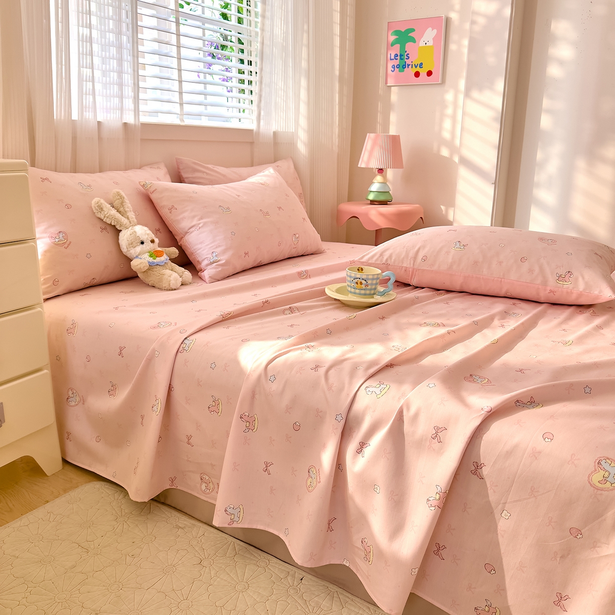 91家纺网 家纺一手货源 找家纺 （总）DoDo 兜兜 2026年全棉纯棉可爱卡通单床单 床单单件