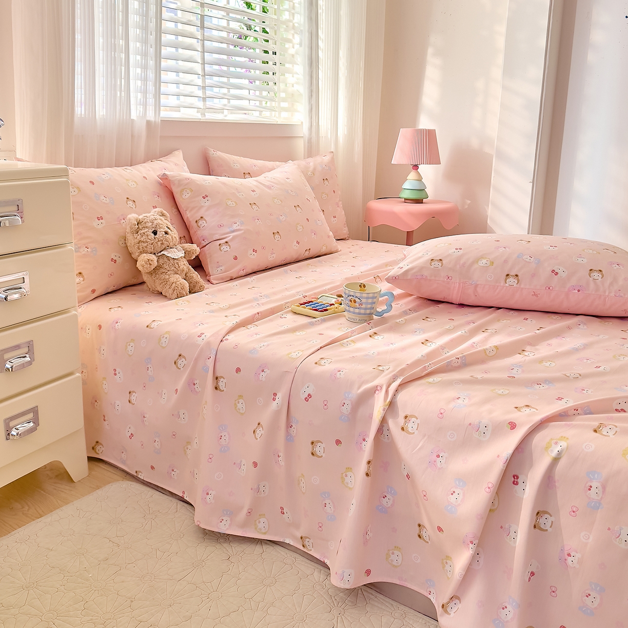 91家纺网 家纺一手货源 找家纺 （总）DoDo 兜兜 2026年全棉纯棉可爱卡通单床单 床单单件