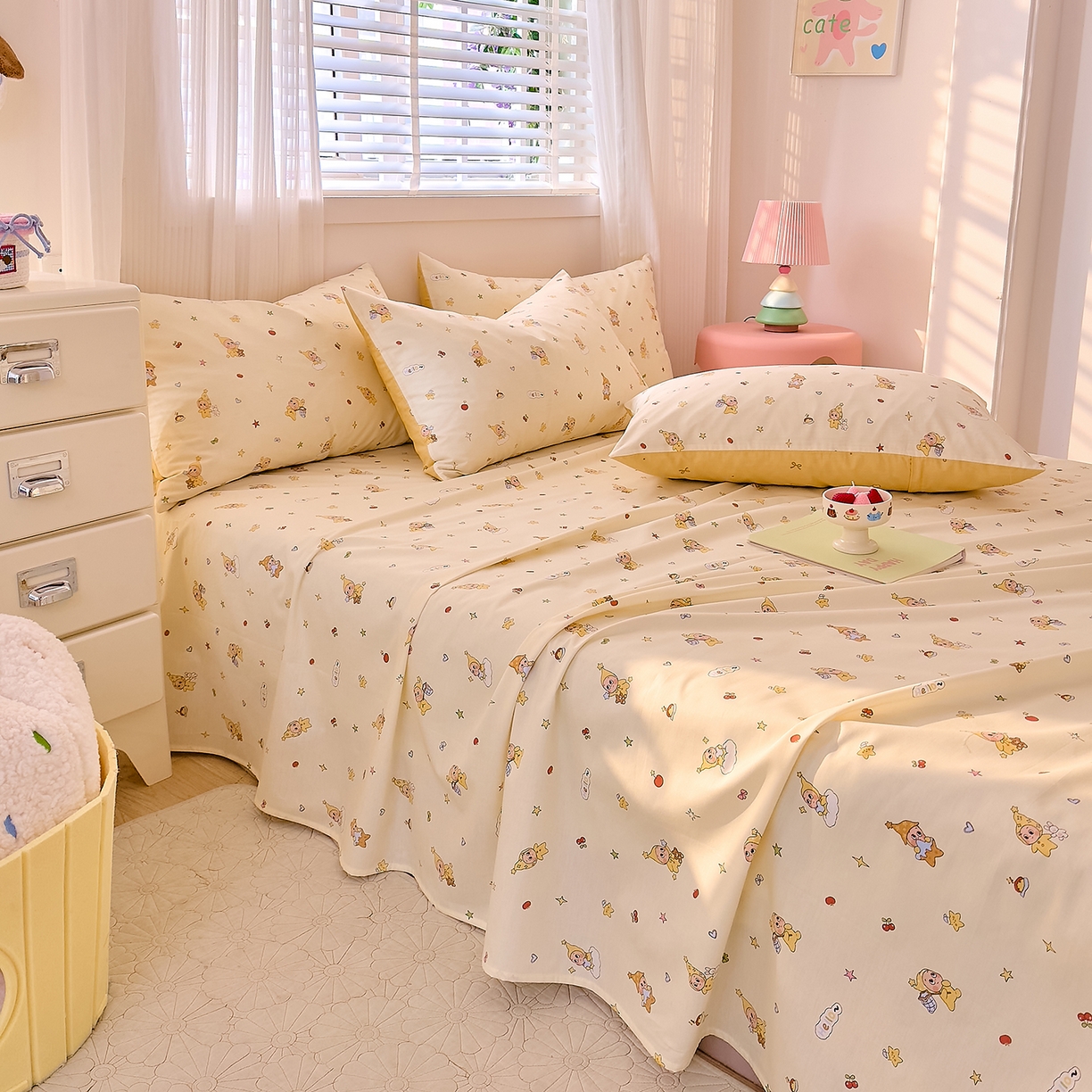 91家纺网 家纺一手货源 找家纺 （总）DoDo 兜兜 2026年全棉纯棉可爱卡通单床单 床单单件